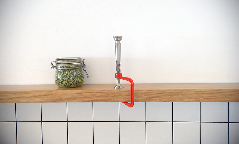 clamp-styled pamoto candleholder by designers dor tal and ofer berman