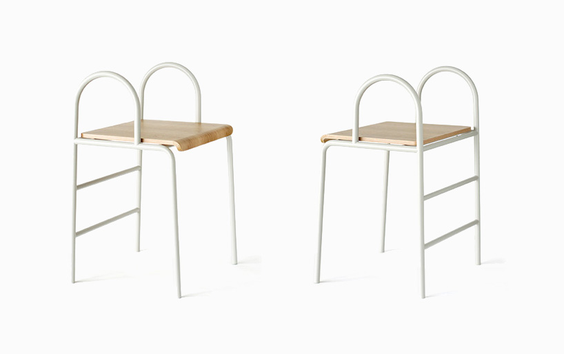 yoin design's ladder-like pool chair provides a comfy + secure feel