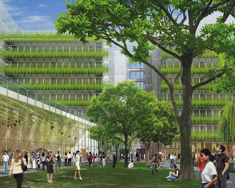 renzo piano integrates vertical greenery at JNBY's hangzhou HQ