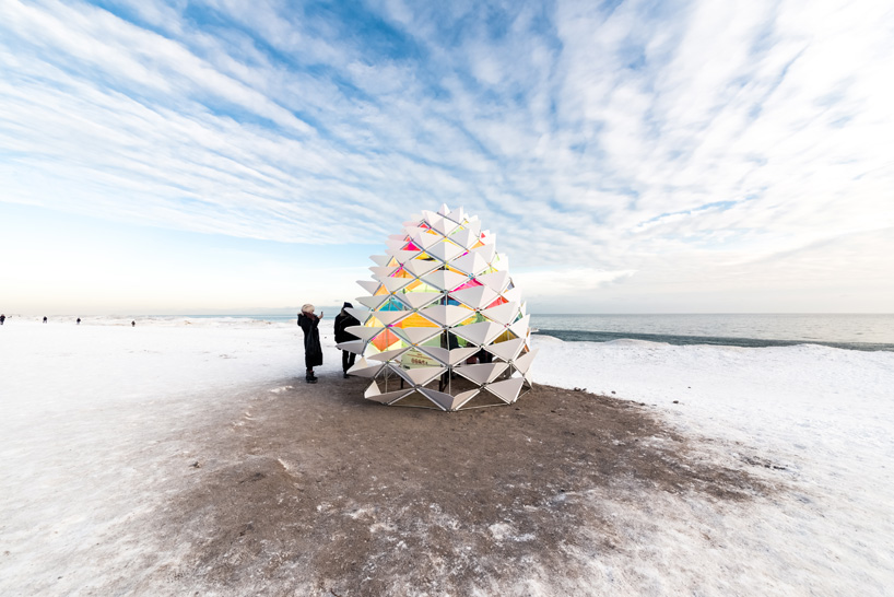 kinetic snowcone winter station reimagines lifeguard post on toronto beach
