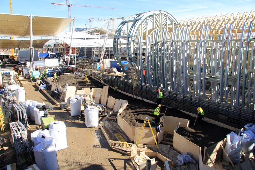 uk pavilion milan expo 2015 wolfgang buttress construction designboom