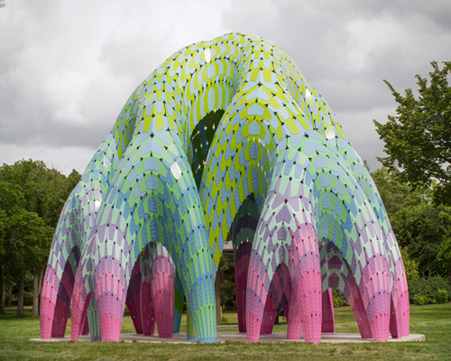 MARC FORNES/THEVERYMANY fabricates vaulted willow pavilion in edmonton