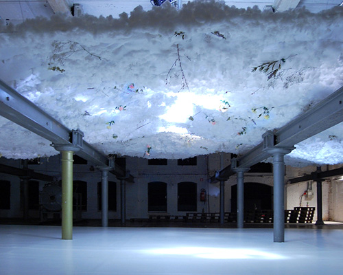SHSH fills former sugar factory with spring cloud scenography