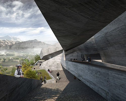 remix studio proposes con-cave for bamiyan cultural center
