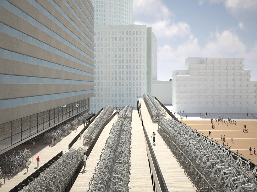 bike parking canopy proposed by NL architects in the netherlands