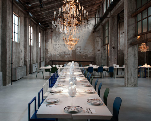 carlo e camilla restaurant and cocktail bar brings industrial elegance to a factory setting