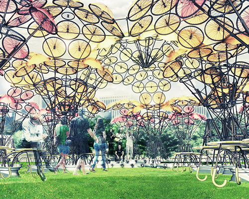 new york's city of dreams pavilion uses flower structures to adapt and grow