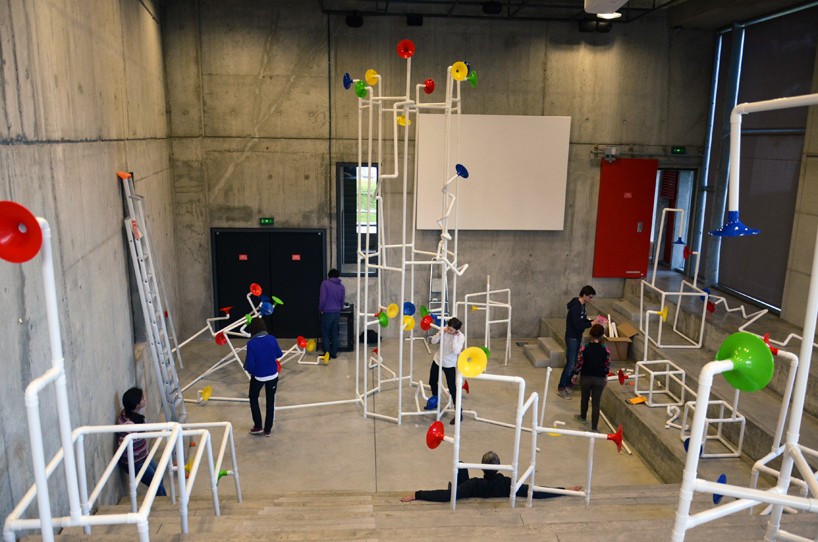 yuri suzuki's interactive acoustic pavilion at saint etienne biennale