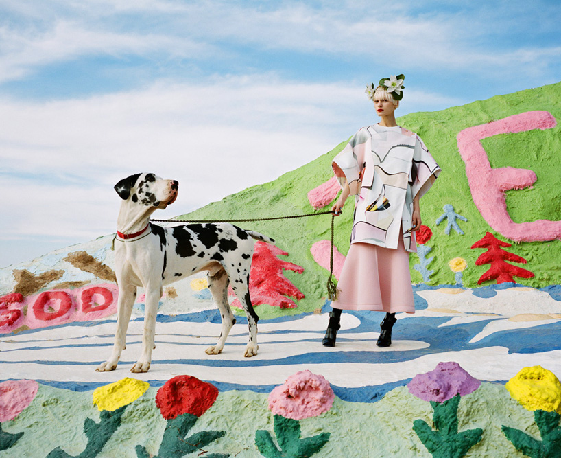 models make a fashion pilgrimage to hand-painted salvation mountain