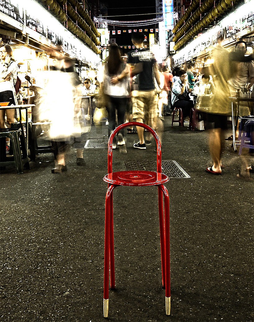 folk culture chair by jr studio design pops in taiwan's night markets