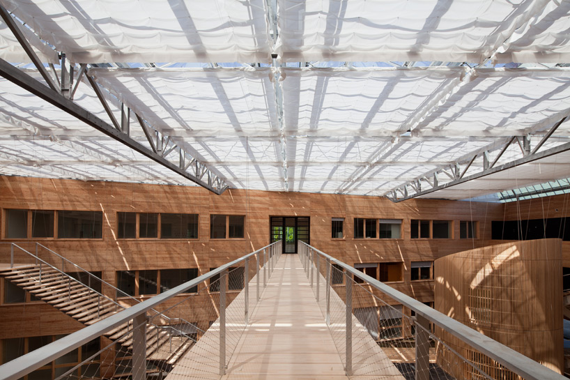 HELIOS solar research center topped with photovoltaic panels