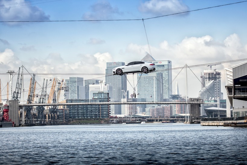 jaguar XF completes longest suspended journey over london's water