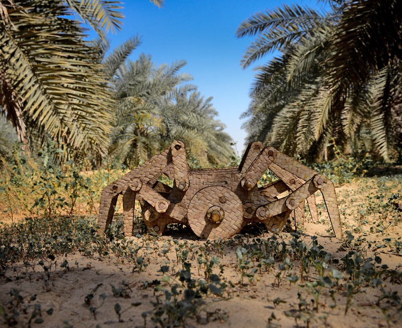 latifa saeed weaves palm tree creatures for tashkeel at design days dubai 2015