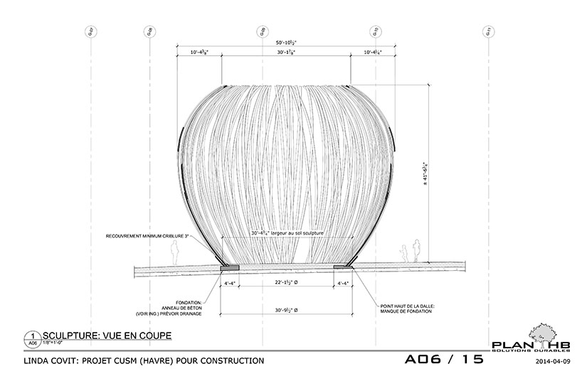 linda covit forms havre sculpture out of slender aluminum bands