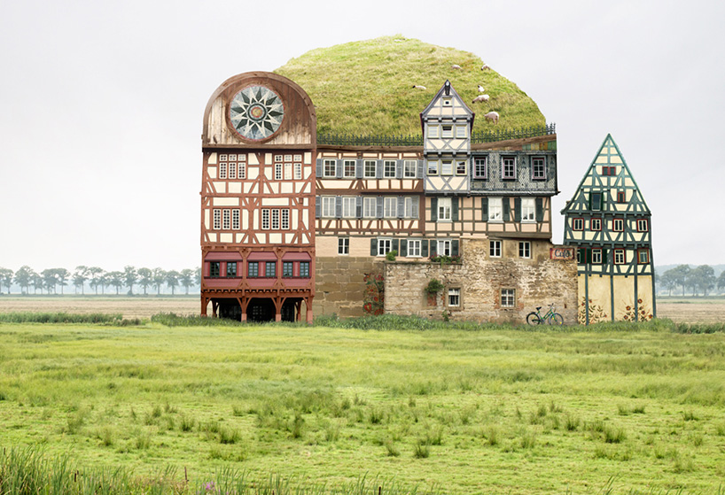 matthias jung makes montages of surreal and structurally impossible homes