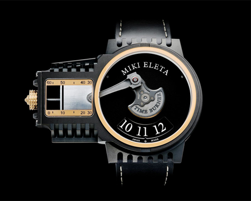 miki eleta's timeburner watch honors early internal combustion engines