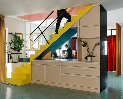 nadja apartment by point supreme architects is bold, bright, and fun