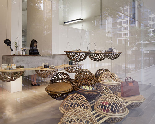 studio SKLIM develops rattan clouds for singapore storefront