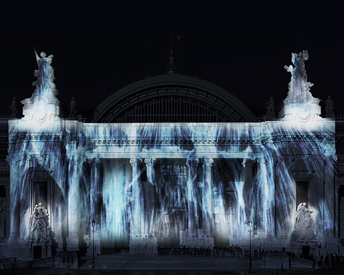 teamlab projects universe of water particles on the grand palais