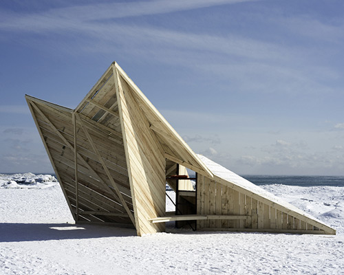 winter stations converts lifeguard posts into wintertime playgrounds