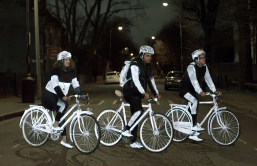 washable volvo lifepaint glows brightly in the glare of car headlights