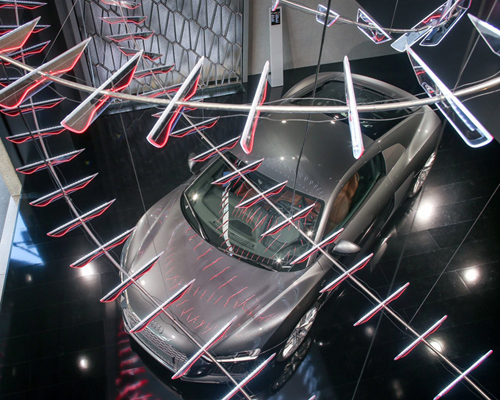 moritz waldemeyer lights up AUDI city lab at 2015 milan design week