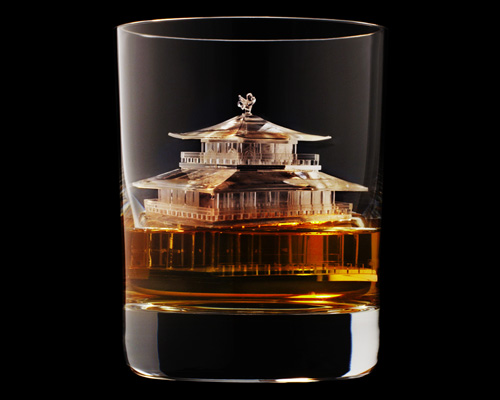 japanese whiskey brand crafts intricately CNC-milled ice cubes