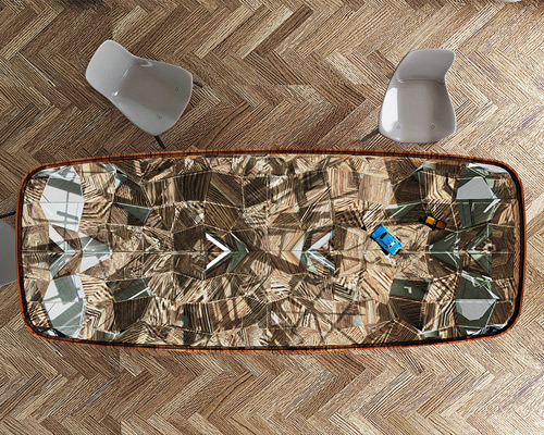 andré teoman studio conceptualizes mirrored kaleidoscope table