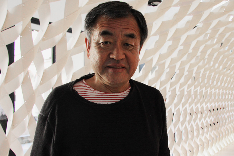 kengo kuma's irori paper pavilion at milan design week
