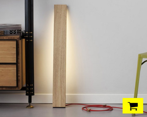 left lamp fuses wood with LED, new on the designboom shop!