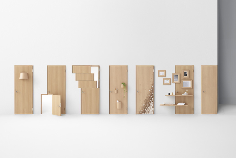 nendo showcases innovative 'seven doors' collection for abe kogyo