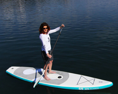 self-inflating sipaboard paddleboard's electric motor doubles as pump