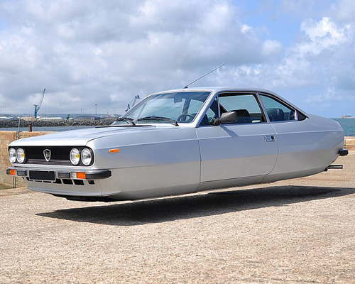 sylvain viau's flying cars hover beside the french seaside