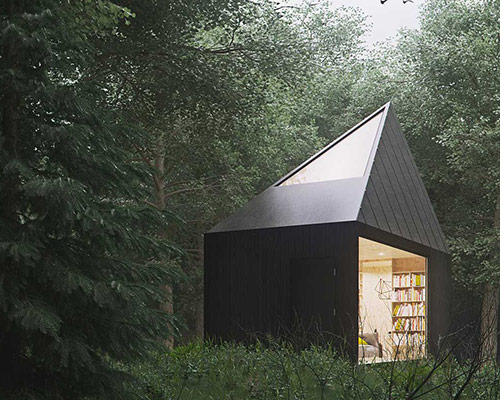 tomek michalski designs a contemplative cabin in the forest
