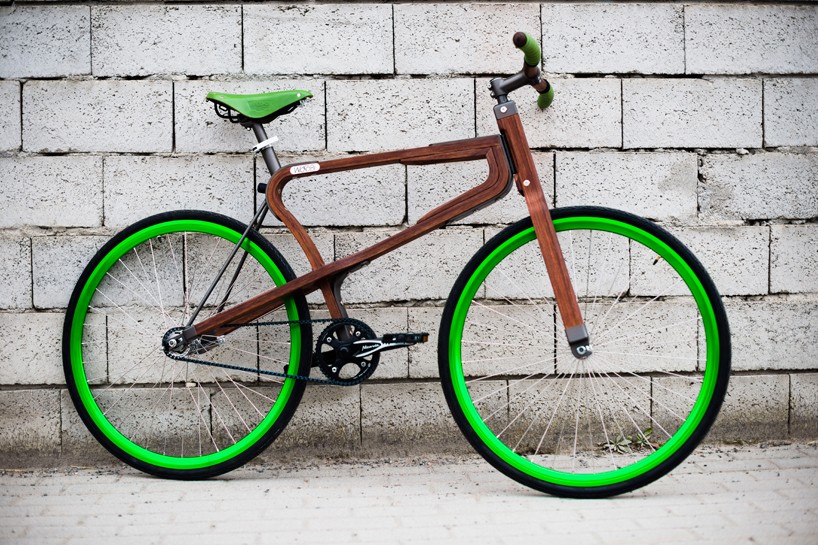 matteo zugnoni's wooden woobi bike present at 2015 milan design week