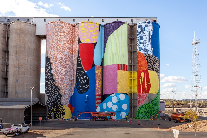 HENSE completes giant grain silos mural in western australia