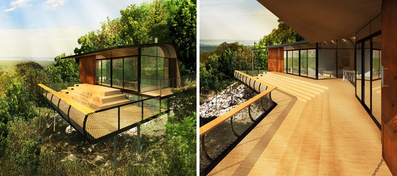 Aba Conceptualizes Eco Cabins Nestled On Mount Cotton Hillside