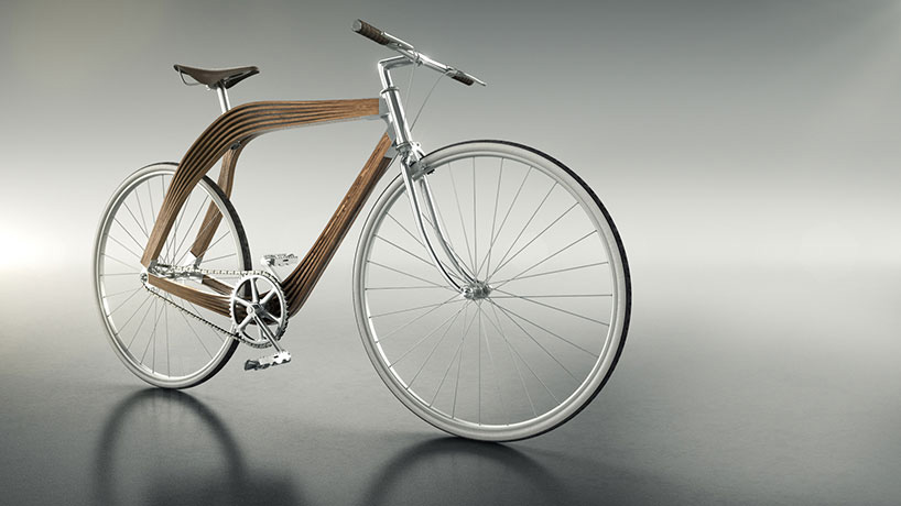 composite wood frame for aero bike shown at milan design week 2015