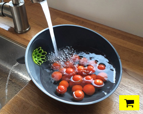 now in the designboom shop: 'anton strainer bowl' by caveman factory!