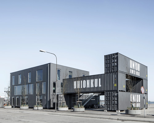 arcgency's shipping container offices in copenhagen are made to be moved