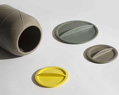 slip-cast seams accentuate canisters line by benjamin hubert for bitossi
