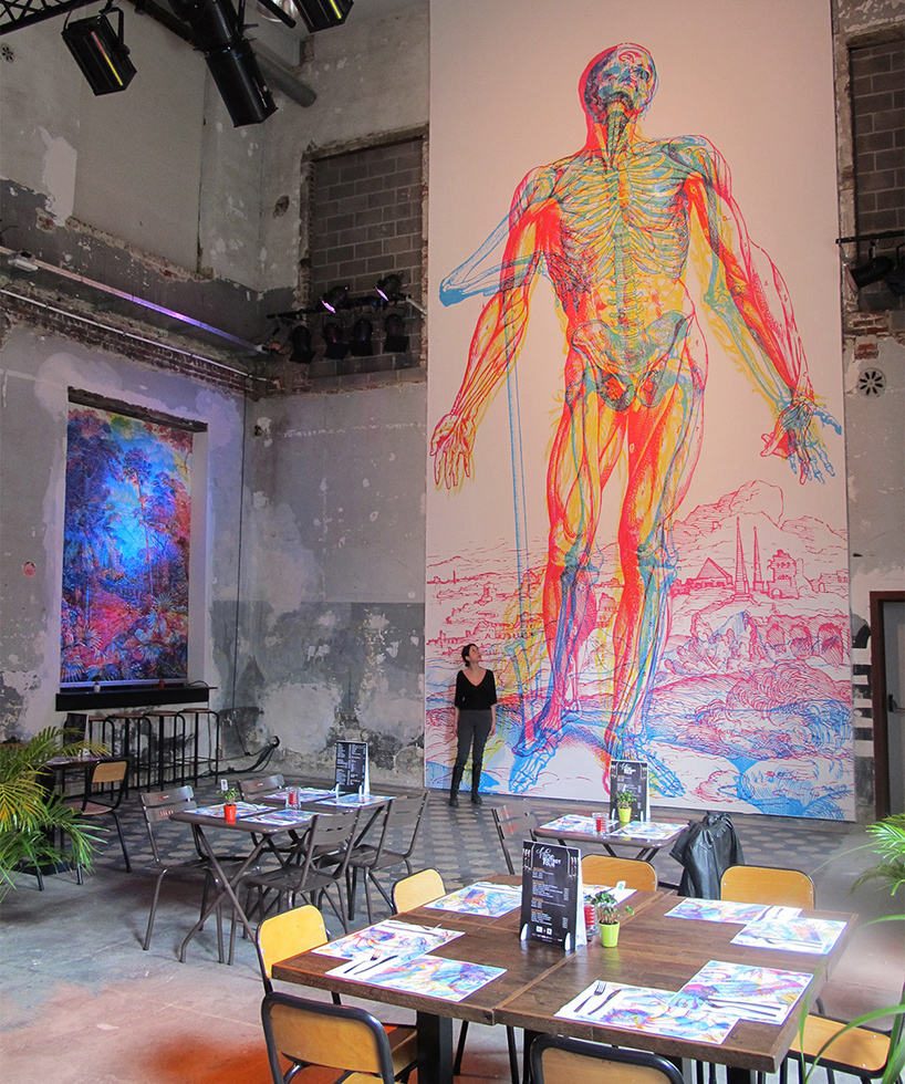 carnovsky colorizes RGB trattoria with luminous installations