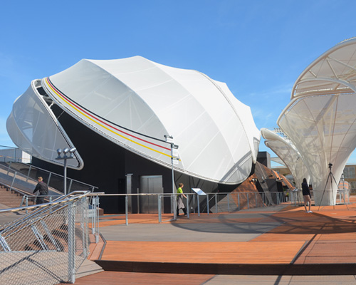 germany pavilion at expo 2015 contained beneath sculptural canopies