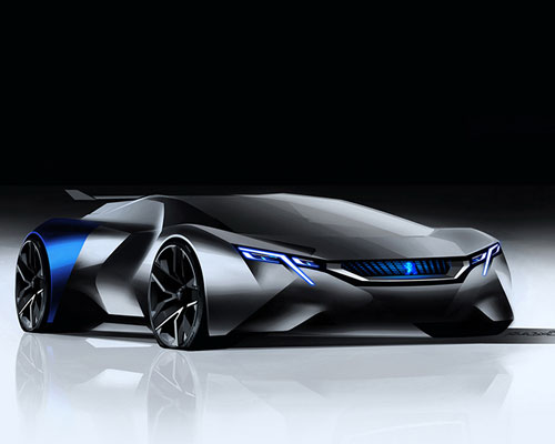 the ‘peugeot vision gran turismo’ concept reveals a dramatic silhouette