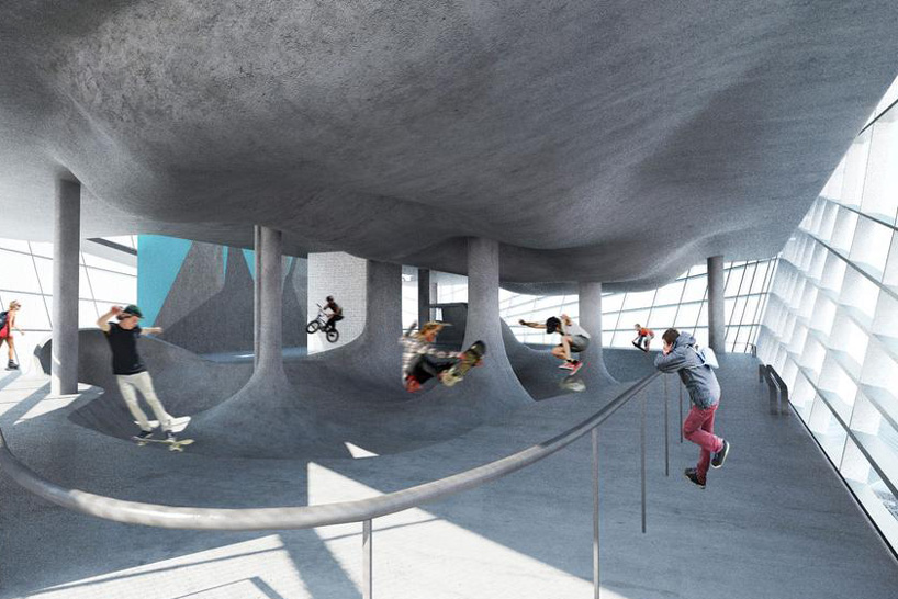 guy hollaway architects reveals plans for a multi-storey skatepark