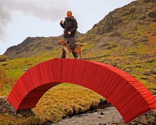 steve messam constructs weight-bearing paperbridge using 20,000 sheets