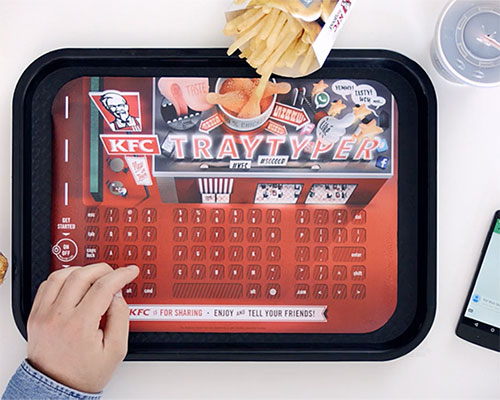 greasy fingers? keep typing on your smartphone with KFC tray typer