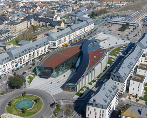 saint-malo's cultural complex by AS architecture-studio features sweeping roof