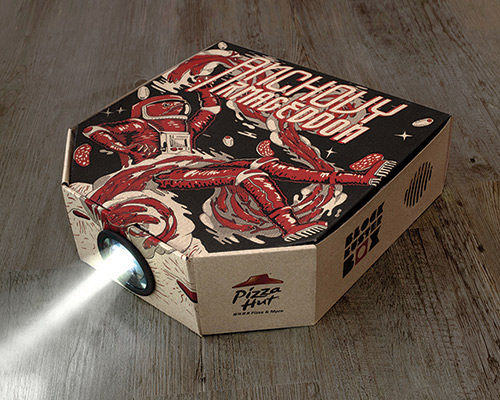 ogilvy hong kong's blockbuster box turns into an impromptu projector