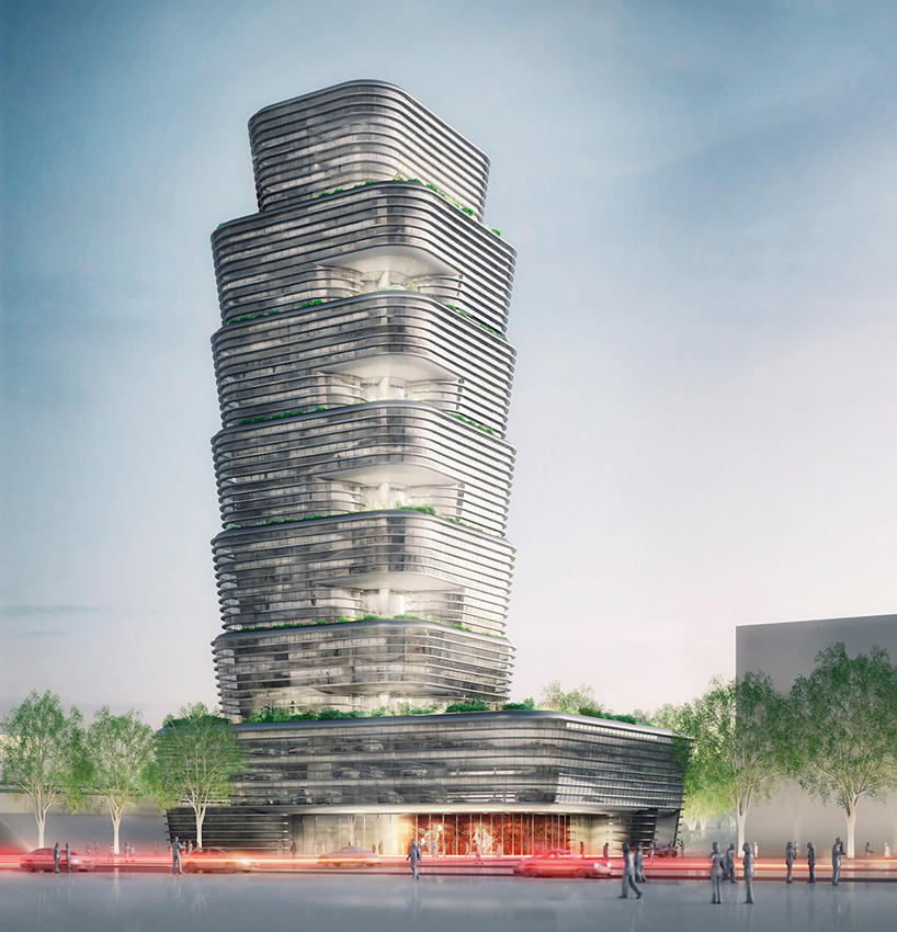 Gruntuch Ernst Architekten S Layered Scheme Wins Porsche Residential Tower Competition